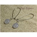 Boucles d'Oreilles Pierre - Calcédoine 10mm