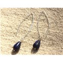 Boucles d'Oreilles Argent 925 - Lapis Lazuli Gouttes 12x8mm 