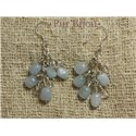 Boucles Aigue Marine - Cristal de Roche et Argent 925