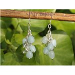 Boucles Aigue Marine - Cristal de Roche et Argent 925