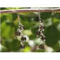 Boucles Argent 925 - Pierres Semi Précieuses - Quartz Fumé Facetté