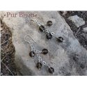 Boucles Argent 925 - Pierres Semi Précieuses - Quartz Fumé Facetté