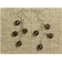 Boucles Argent 925 - Pierres Semi Précieuses - Quartz Fumé Facetté