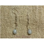 Boucles Aigue Marine et Argent 925 Argent Bleu