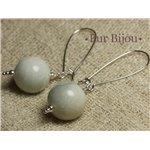 Boucles d'Oreilles Pierre Semi Précieuse - Jade 16 mm 