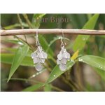 Boucles Argent 925 - Quartz Rose et Cristal de Roche