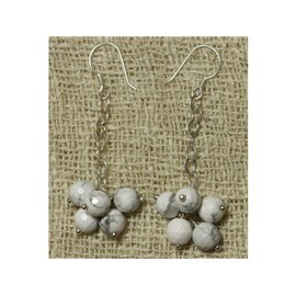 925 Silber und facettierte Howlite Ohrringe