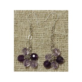 925 Silver and Faceted Amethyst Earrings