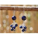 Boucles Argent 925 - Lapis Lazuli et Perles de Culture