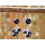 Boucles Argent 925 - Lapis Lazuli et Perles de Culture