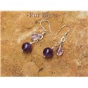 Boucles Argent 925 - Améthyste Argent Violet