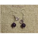 Boucles Argent 925 - Améthyste Argent Violet