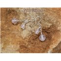 Boucles Argent 925 - Quartz Rose