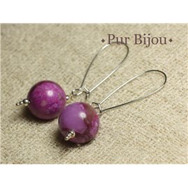 Semi Precious Stone Earrings - Sugilite 16mm