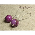 Boucles d'Oreilles Pierre Semi précieuse - Sugilite 16mm