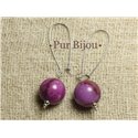 Boucles d'Oreilles Pierre Semi précieuse - Sugilite 16mm