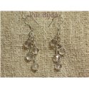 Boucles Argent 925 - Pierres Semi Précieuses - Cristal de Roche Facetté