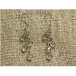 Boucles Argent 925 - Pierres Semi Précieuses - Cristal de Roche Facetté