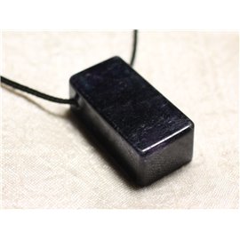 Stone Pendant Necklace - Fluorite Rectangle 38mm 