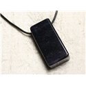 Collier Pendentif en Pierre - Fluorite Rectangle 38mm 