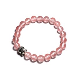 Pulsera de Buda y piedra semipreciosa - Cuarzo Cereza 