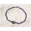 Bracelet Argent 925 et Pierre - Iolite Bleu clair rondelles facettées 3mm 