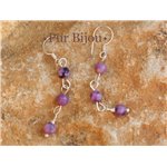 Boucles d'Oreilles Sugilite et Argent 925