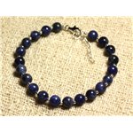 Bracelet Argent 925 et Pierre - Sodalite 6mm 