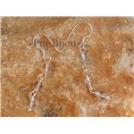 Boucles d'Oreilles Cristal de Roche Quartz et Argent 925