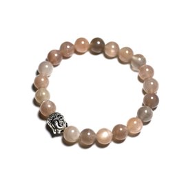 Buddha and semi-precious stone bracelet - Moonstone 