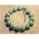 Bracelet Argent 925 et Pierre - Quartz turquoise naturel 10mm 