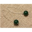 Boucles d'Oreilles Pierre semi précieuse  Onyx Vert 