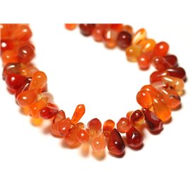 Thread 19cm 72pc approx - Stone Beads - Carnelian drops 7-9mm N3 - 8741140022812