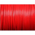 Bobine 180 mètres - Fil Cordon Coton Ciré 1.5mm Rouge vif Cerise