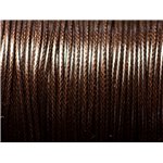 Bobine 180 mètres - Fil Cordon Coton Ciré 1.5mm Marron Brun Café