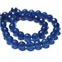 Fil 39cm 37pc env - Perles de Pierre - Jade Boules Facettées 10mm Bleu Nuit Roi