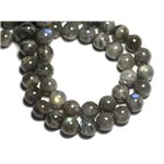 Fil 39cm 32pc env - Perles de Pierre - Labradorite Boules 12mm