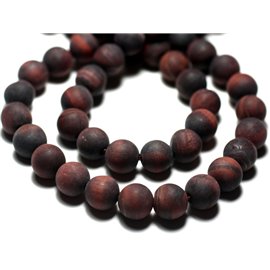 Thread 39cm 46pc approx - Stone Beads - Bull's Eye Balls 8mm Matte Sanded Frost