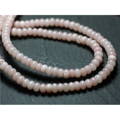 Fil 39cm 120pc env - Perles de Pierre - Opale Rose Rondelles 6x3-4mm