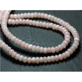 Fil 39cm 120pc env - Perles de Pierre - Opale Rose Rondelles 6x3-4mm