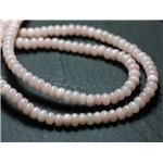 Fil 39cm 120pc env - Perles de Pierre - Opale Rose Rondelles 6x3-4mm