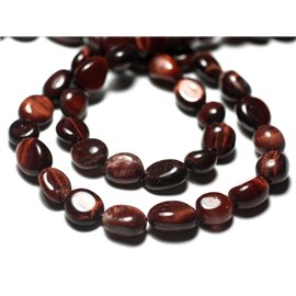 Thread 39cm approx 45pc - Stone Beads - Bull's Eye Oval Olives 7-11mm