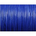 Bobine 180 mètres - Fil Cordon Coton Ciré 1mm Bleu Roi