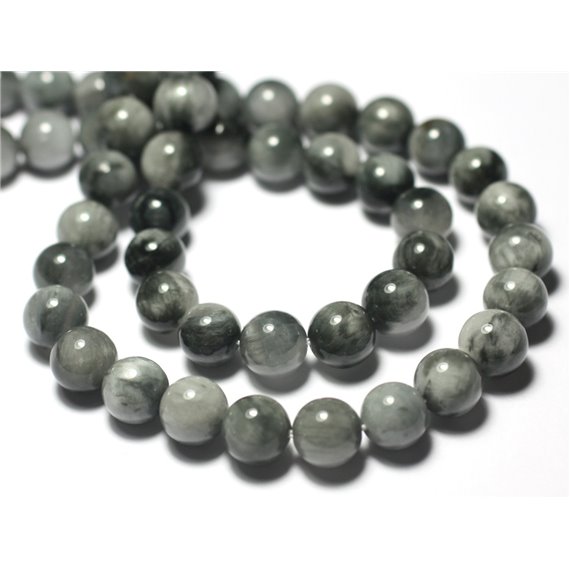 5pc - Perles de Pierre -  Oeil d'Aigle Oeil de Tigre Faucon Gris Boules 8mm - 7427039728881