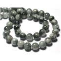 10pc - Perles de Pierre -  Oeil d'Aigle Oeil de Tigre Faucon Gris Boules 6mm - 7427039730235