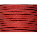 Bobine 90 mètres env - Cordon Lanière Suédine 3mm Rouge Bordeaux - 7427039730662