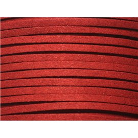 Bobina de 90 metros aprox. - Cordón de ante rojo burdeos de 3 mm - 7427039730662