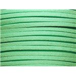 Bobine 90 Mètres - Cordon Lanière Suédine 3mm Vert Turquoise Menthe - 7427039730709