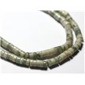 Fil 39cm 190pc env - Perles de Pierre - Jade Paix Vert Blanc Rondelles Heishi 4x2mm