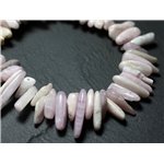 Fil 39cm 110pc env - Perles de Pierre - Kunzite rose Rocailles Chips Batonnets 10-20mm